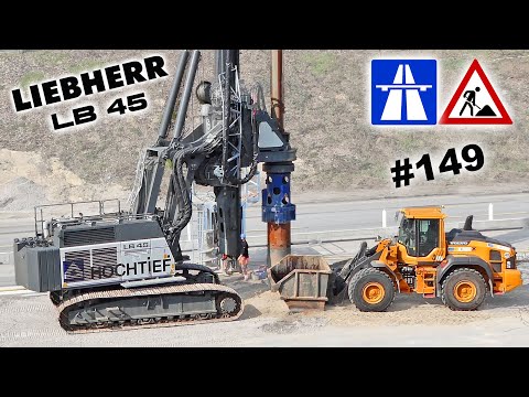LIEBHERR LB 45 Rotary drilling rig highway construction [149] VOLVO L120H loader DREAM MACHINES