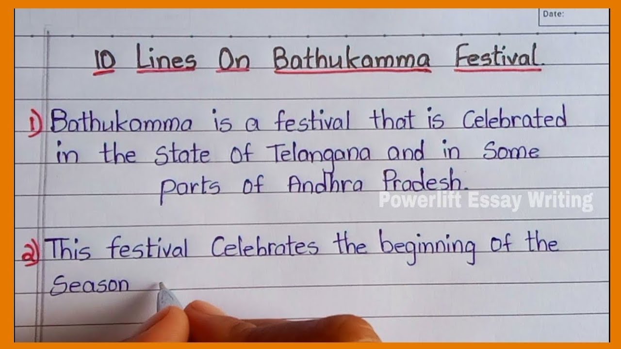 essay writing on bathukamma