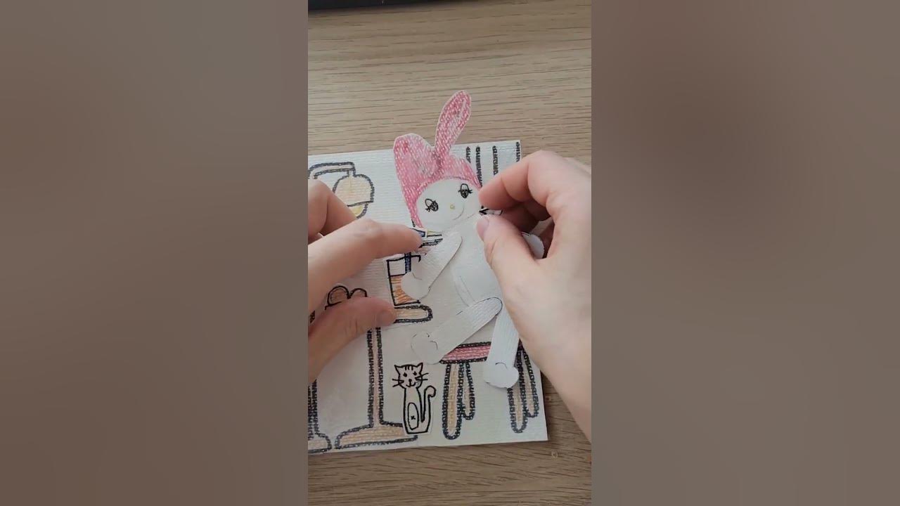 My melody paper doll plays #papercraft #paperdiy #hellokittyandfriends