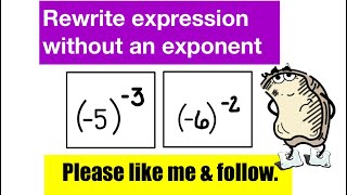 Evaluating an expression with a negative exponent: negative integer base