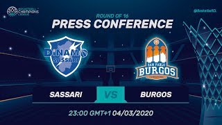 Dinamo Sassari v San Pablo Burgos - Press Conference -Basketball Champions League 2019