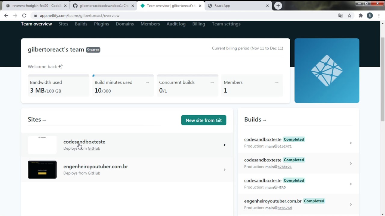 CodeSandBox - URL personalizada, utilizando o codesandbox, conectado ...