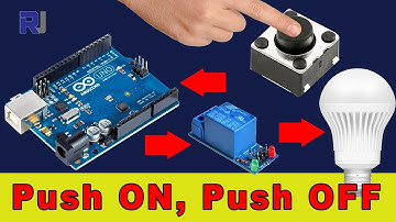Using Arduino Turn AC bulb with push button On and OFF toggle with relay RJT25