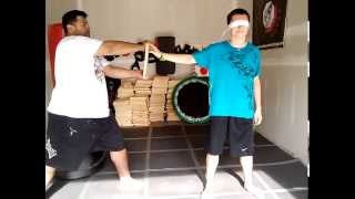 Jumping Reverse Sidekick Blindfolded