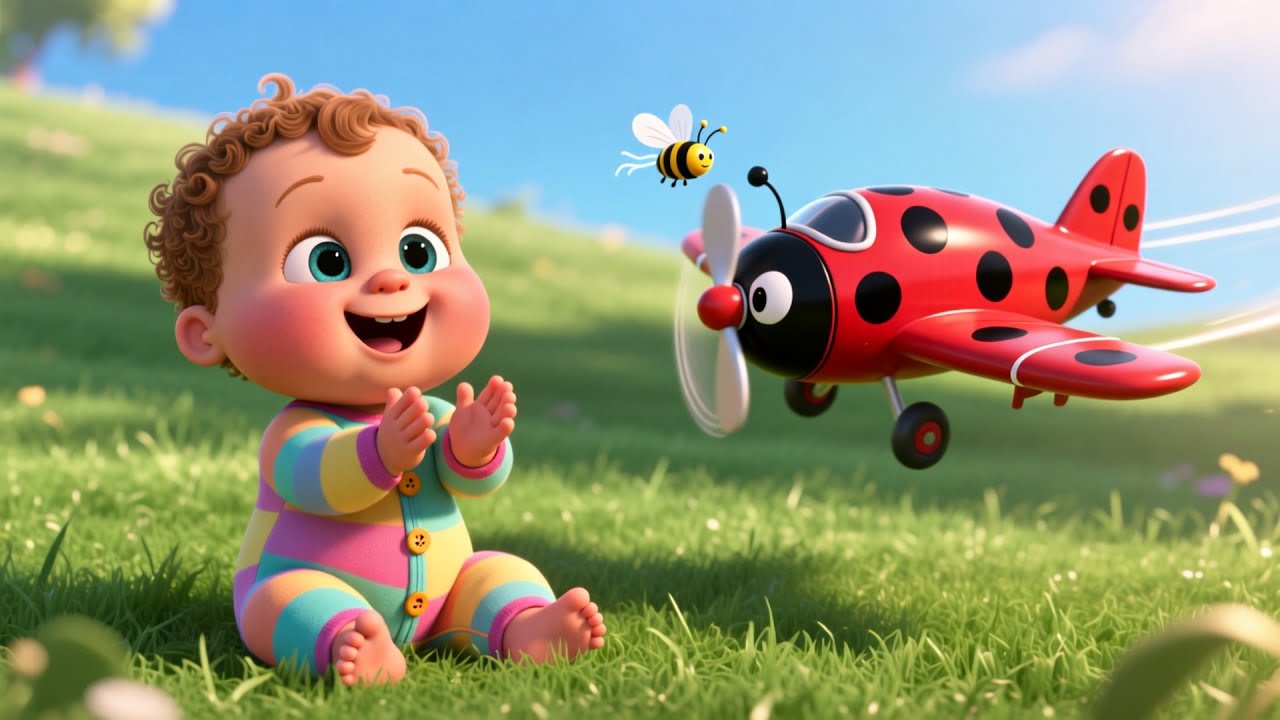 Flying Airplane Fun with Baby ✈️🌈 Fun Airplane Song for Kids | Toddler Adventure Song