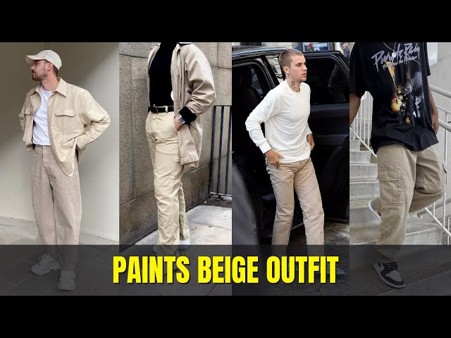 Beige Pants Outfit For Men, Beige Pants Outfit Ideas