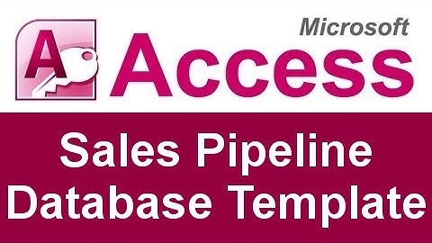Microsoft Access Sales Pipeline Database Template