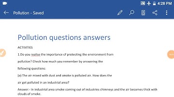 SCERT Assam Class 6 English lesson 6| Pollution questions answers
