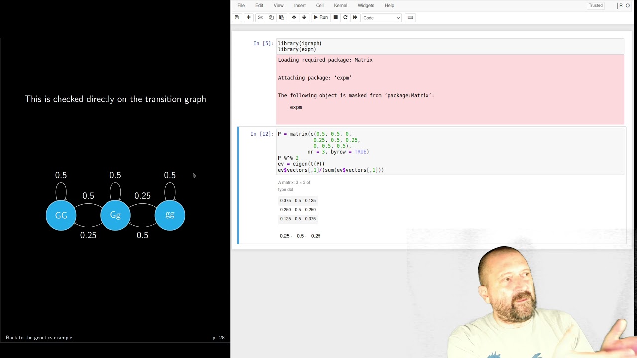 UofM - MATH 2740 - Lecture 23 - Part 2 - Markov chains in R