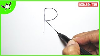 How To Draw a Rabbit Using Letter R β Easy Tutorial for Beginners Step by Step β How To Draw a Rabbit Using Letter R β Easy Tutorial for Beginners Step by Step β