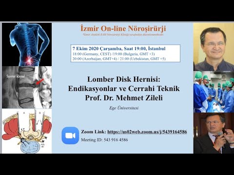 İAEH 49.  ZOOM sunumu, Zileli: Lomber disk hernisi, 07.10.2020