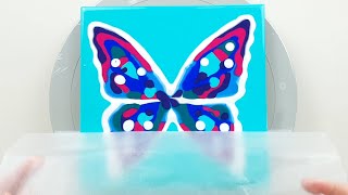 (580) Butterfly Basic Reverse Dip | Paint & Water Only | Fluid Acrylic Pouring | Designer Gemma77