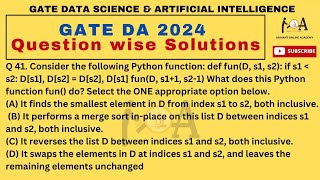 GATE DA 2024 QUESTION - WISE DETAILED SOLUTIONS | Data Science and Artificial Intelligence | Q-41