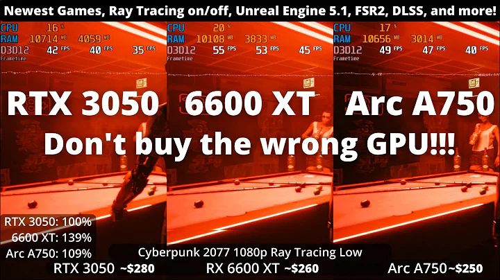 Battle of the Mid-Range GPUs in 2023: RTX 3050 vs RX 6600 XT vs Arc A750