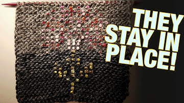 Add Beads to Garter Stitch holding 2 Strands of Yarn #knittingtutorial