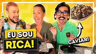 PROVANDO COMIDAS DE RICO COM CAROLINA FERRAZ RICA | Diva Depressão