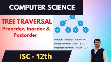 BINARY TREE TRAVERSAL (Pre-Order | In-Order | Post-Order) ISC Computer Science class XII