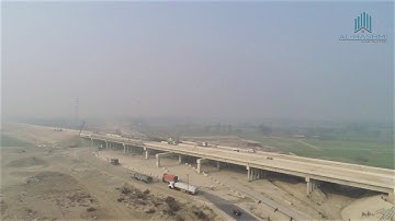 Traffic Diversion while Construction of 9 Span Bridge Deck Slab of Motorway | Aerial (Drone) View