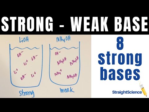 Strong vs. Weak Bases - What&rsquo;s the difference? How do they dissociate? The 8 Strong Bases