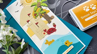 Making the Cut: Die Cut Slimline Beach Scene Card