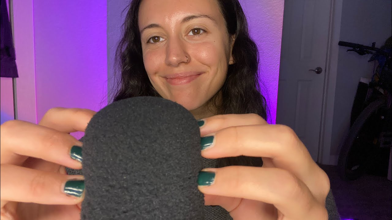 ASMR Fast & Aggressive💜Foam Mic Cover Scratching, Swirling, And Pumping ...