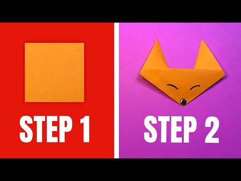 1-Minute Origami Fox | Easy Paper Craft for Kids Aged 3+