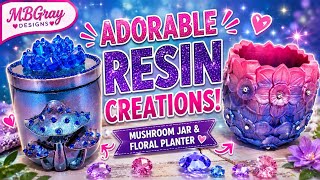 Cute Resin Mushroom Jar & Flower Planter 💖✨
