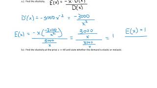 Elasticity of Demand, Example 2