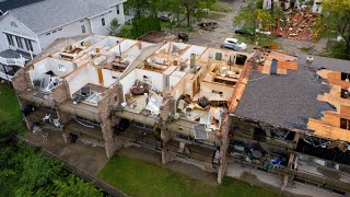 Drone footage of severe storm damage