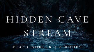 HIDDEN CAVE STREAM | Soft Flowing Water Ambiance | Black Screen | No Midway Ads screenshot 5