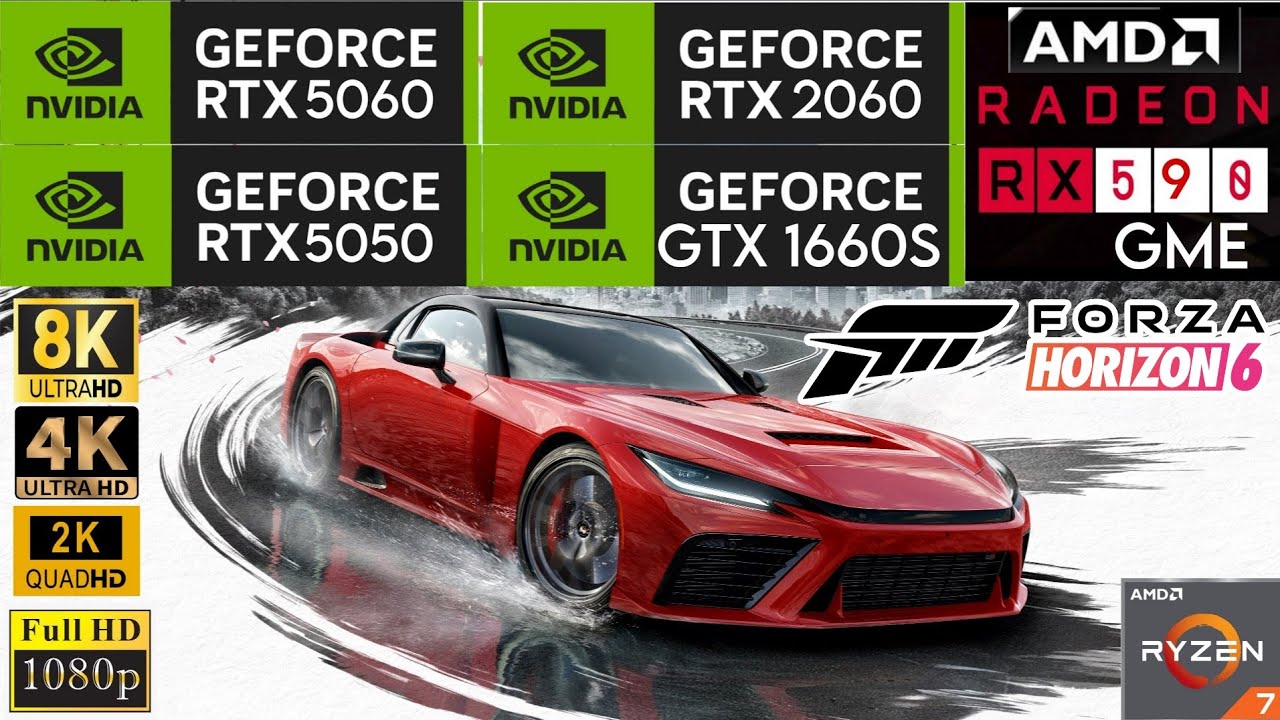 Forza Horizon 6 : RTX 5060 , RTX 5050 , RTX 2060 , GTX 1660 Super