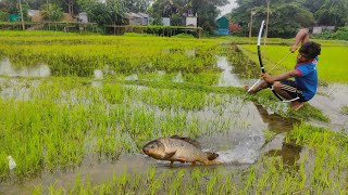 Unique Fishing Techniques | New arrow bow fishing in village | Traditional Village Bow Fishing