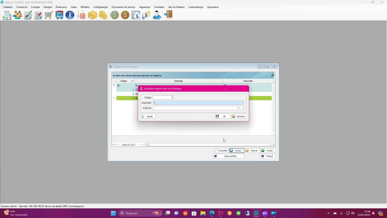 Local de estoque - Saltus