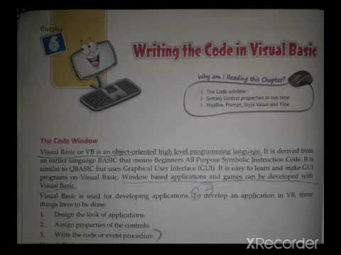Class-8th,Ch-6(Writing the code in Visual Basic)Part-1