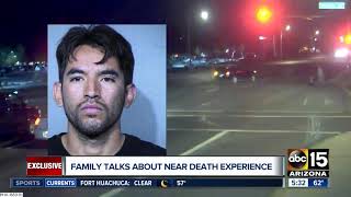 Family discusses close call with red-light runner