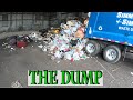 Garbage truck dumping trash at the transfer station  dump compilation