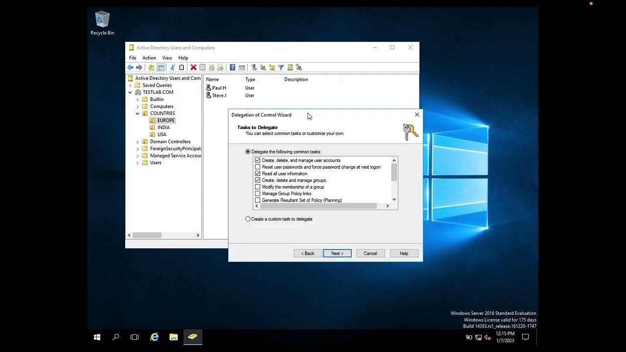Delegation control on Active Directory. YouTube
