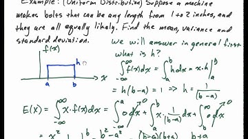 Continuous Random Variables, Mean and Variance