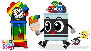 Hickory Dickory Dock  with Colors | Nursery Rhymes | Little Wave Songs - Baby Coco