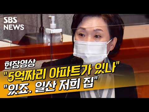 &amp;quot;5억짜리가 있냐&amp;quot; 묻자, <strong>김현미</strong> &amp;quot;저희 집 정도는 살 수 있다&amp;quot; (현장영상) / SBS