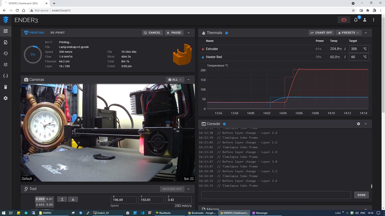Ender-3 Klipper Fluidd - Timelapse Test - YouTube