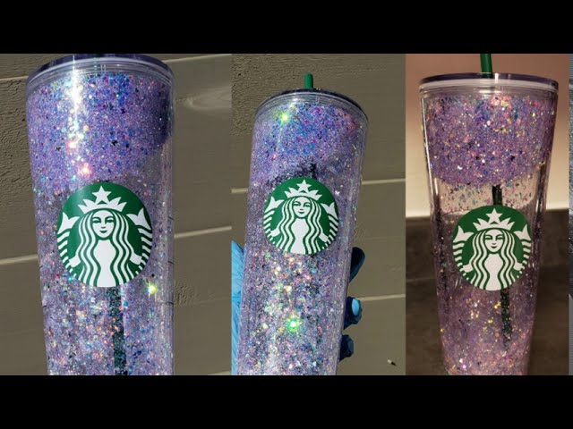 Snow globe tumbler cup DIY / New way to seal cups / Starbucks snowglobe  tumbler cups 