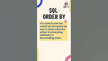 SQL ORDER BY | ORDER BY CLAUSE IN SQL | #orderby #sql #database #dbwala