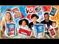 RED VS BLUE FOOD CHALLENGE EATING ONLY ONE COLOR FOOD FOR 24 HOURS