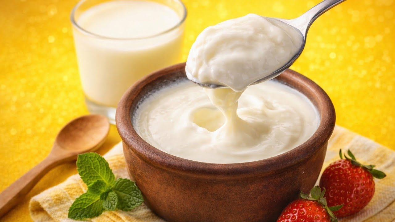 طريقة عمل الزبادي في البيت لسحور رمضان بطعم وقوام رائع | مطبخ منى Mona's kitchen