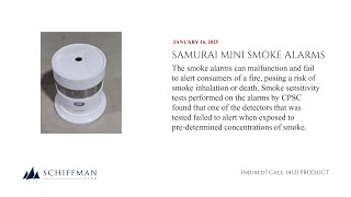 Samurai Mini Smoke Alarms Recalled