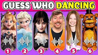 🔊Guess Who's DANCING🕺🎵| Guess Meme Dance| Salish Matter, Wednesday, MrBeast, Freddy, FNAF, Elsa