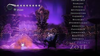 “Hollow Knight – Grey Prince Zote on Radiant Beaten No Damage." Kenyan Bigshader for the win again.