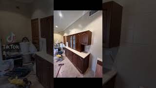 Solid Beech Wooden Kitchen Cabinets Done By Team Siam Carpentry For Villa In Dubai
