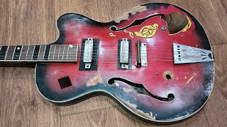 Vintage Electric Guitar Restoration - 1976 Old Semi-acoustic Guitar Repair